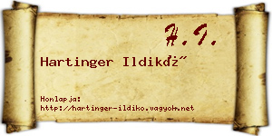 Hartinger Ildikó névjegykártya